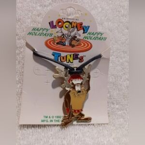 Vintage Looney tunes enamel Christmas necklace
